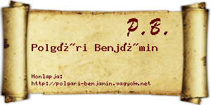 Polgári Benjámin névjegykártya